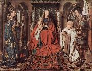 Jan Van Eyck Madonna des Kanonikus Georg van der Paele, mit Hl. Domizian, dem Hl. Georg und dem Stifter Paele oil painting on canvas